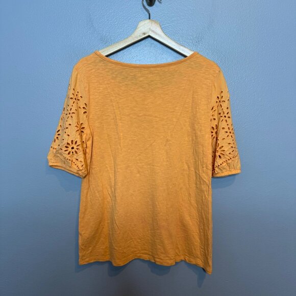 TALBOTS eyelet sleeve ballet neck tee size M - Picture 5 of 6